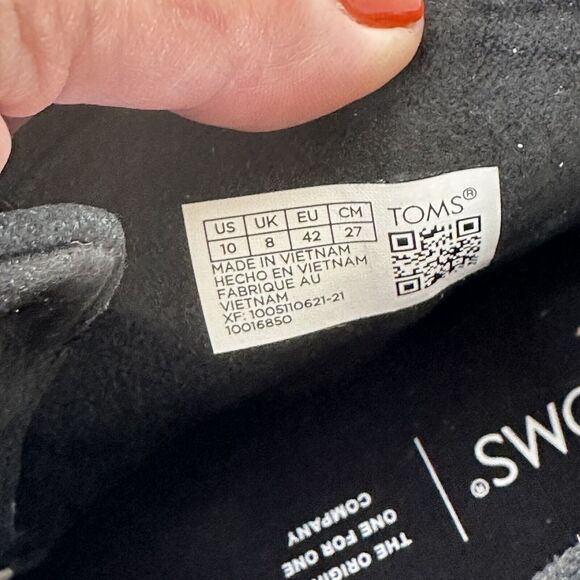 Toms Hyde Wedge Bootie Black 10 Lace Up Wood Wedge Heel Trendy Shoe Boot NWOB‎ - Picture 7 of 8